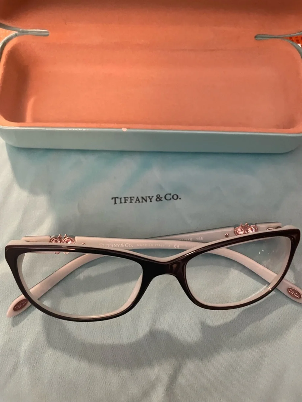Tiffany & Co. Women's Eyeglass Frames. Black & Blue. Butterfly Accents. TF2051B - Picture 3 of 13
